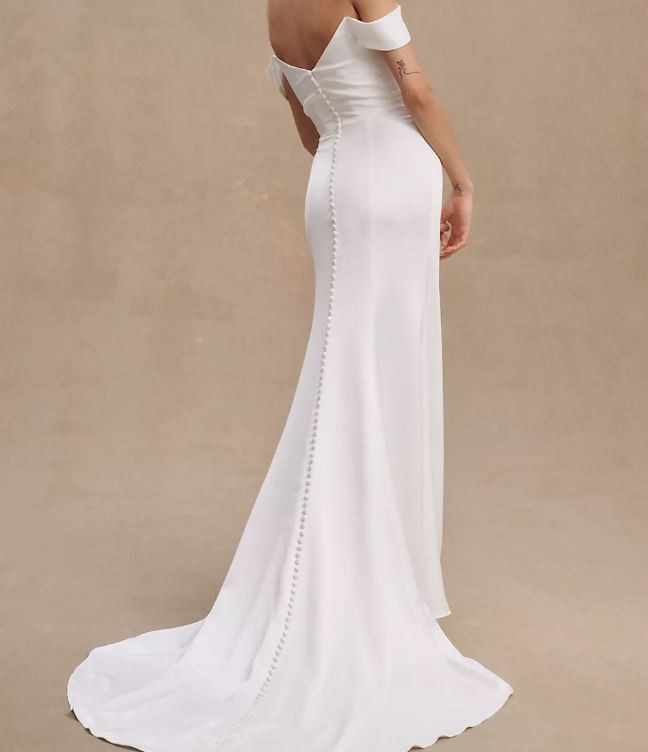 white off shoulder high low dress Ladivine WN315