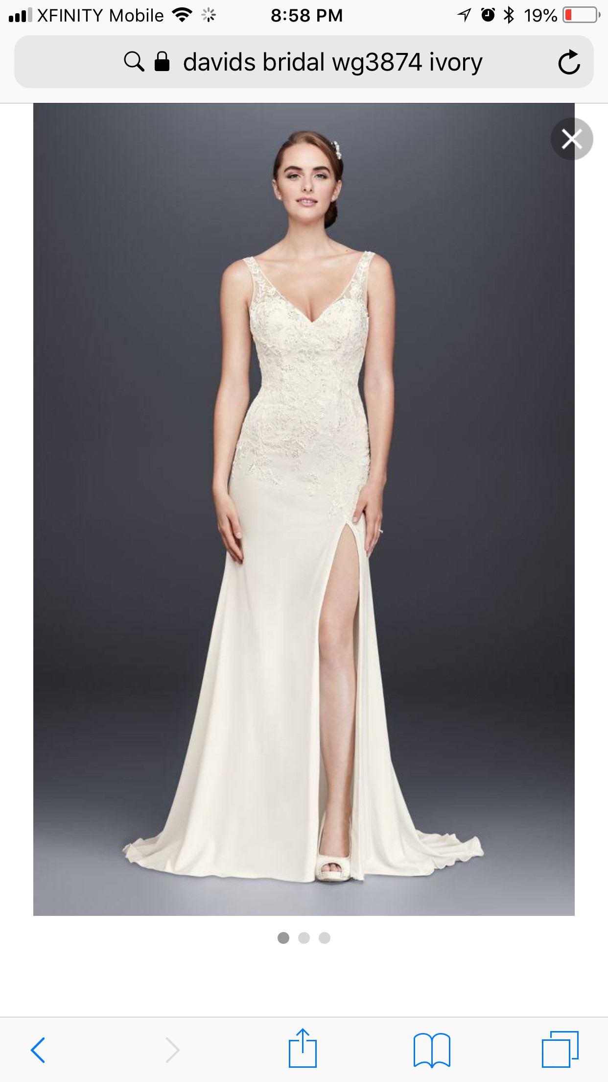 David's Bridal WG3874 ivory New Wedding Dress Save 17% - Stillwhite