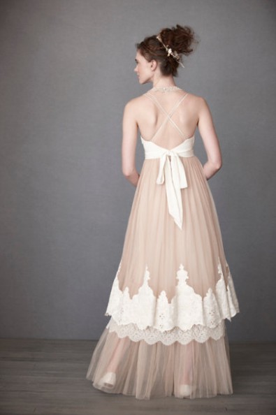  BHLDN  Fleur Wood Blushing Crinoline Sheath Second  Hand  