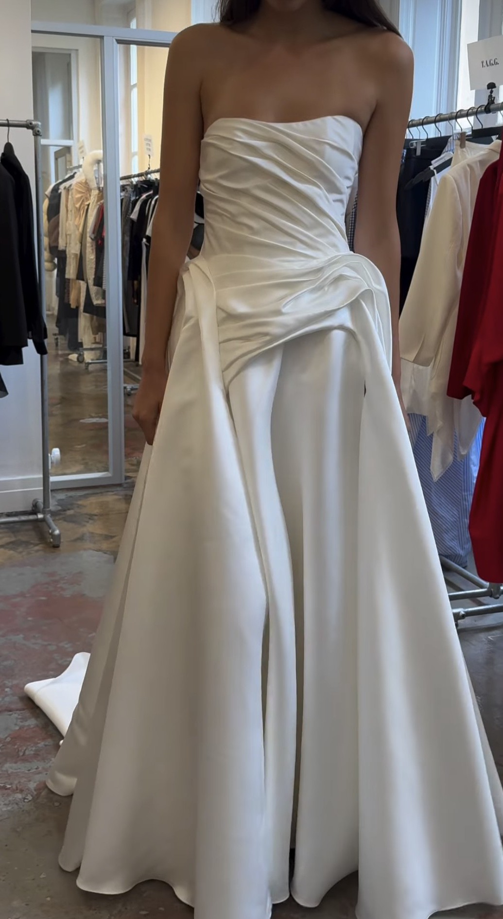 long silk white dress Laura Halter Satin Gown / White | MESHKI