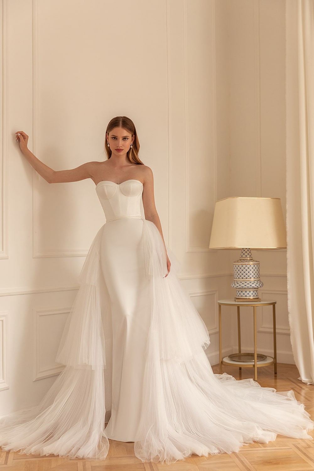 Eva Lendel, Glam with Overskirt Sample Wedding Dress Save 60% - Stillwhite