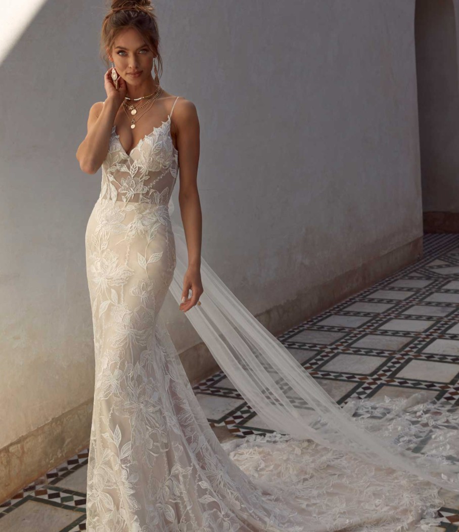 Anya Gown, Beaded Spaghetti Strap Wedding Dress