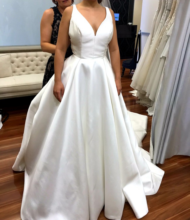 Justin Alexander Mikado Ball Gown 8937 New Wedding Dress Save 56% ...