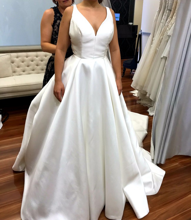 justin alexander mikado ball gown