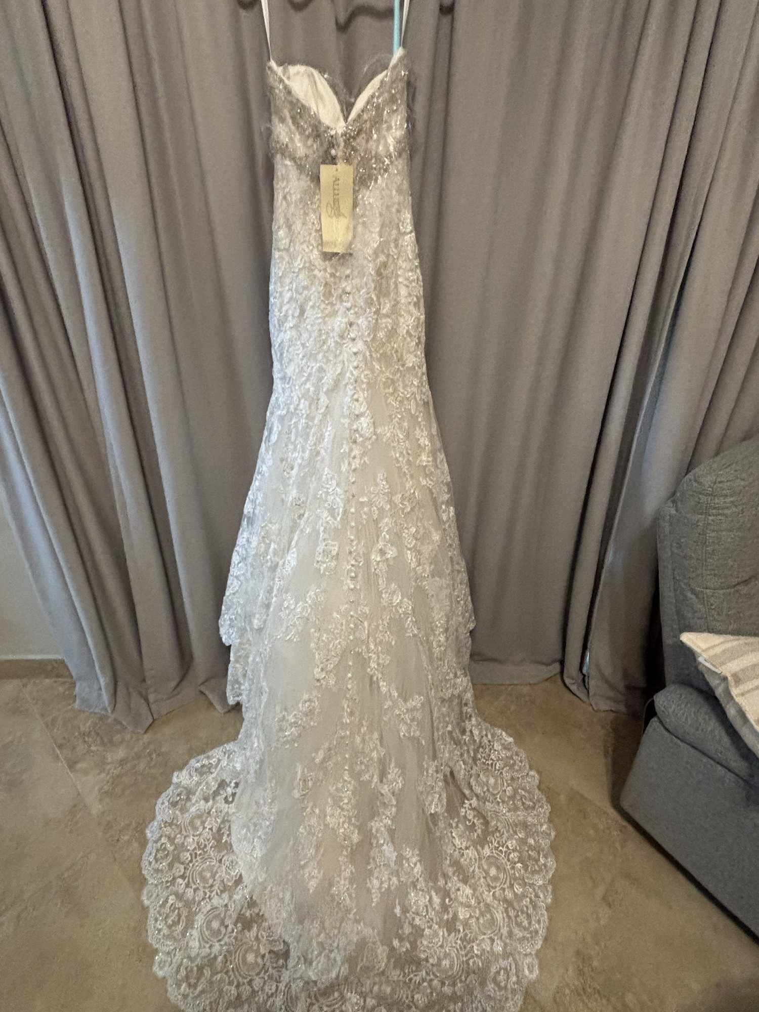 navy fitted prom dress BRIELLE / Strapless Fitted Wedding Dress with Amazing Flower Decoratio main image 1