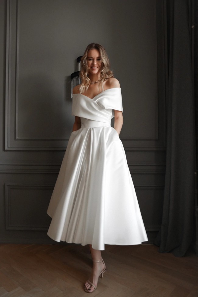 Olivia Bottega Cameron Satin Midi Wedding & Evening Dress