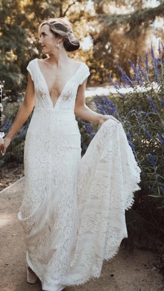 sage wedding dress