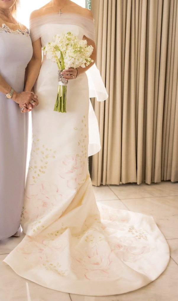 slim fit dress slacks IVY Off the Rack Unique Green Wedding Dress – Catherine Langlois main image 0
