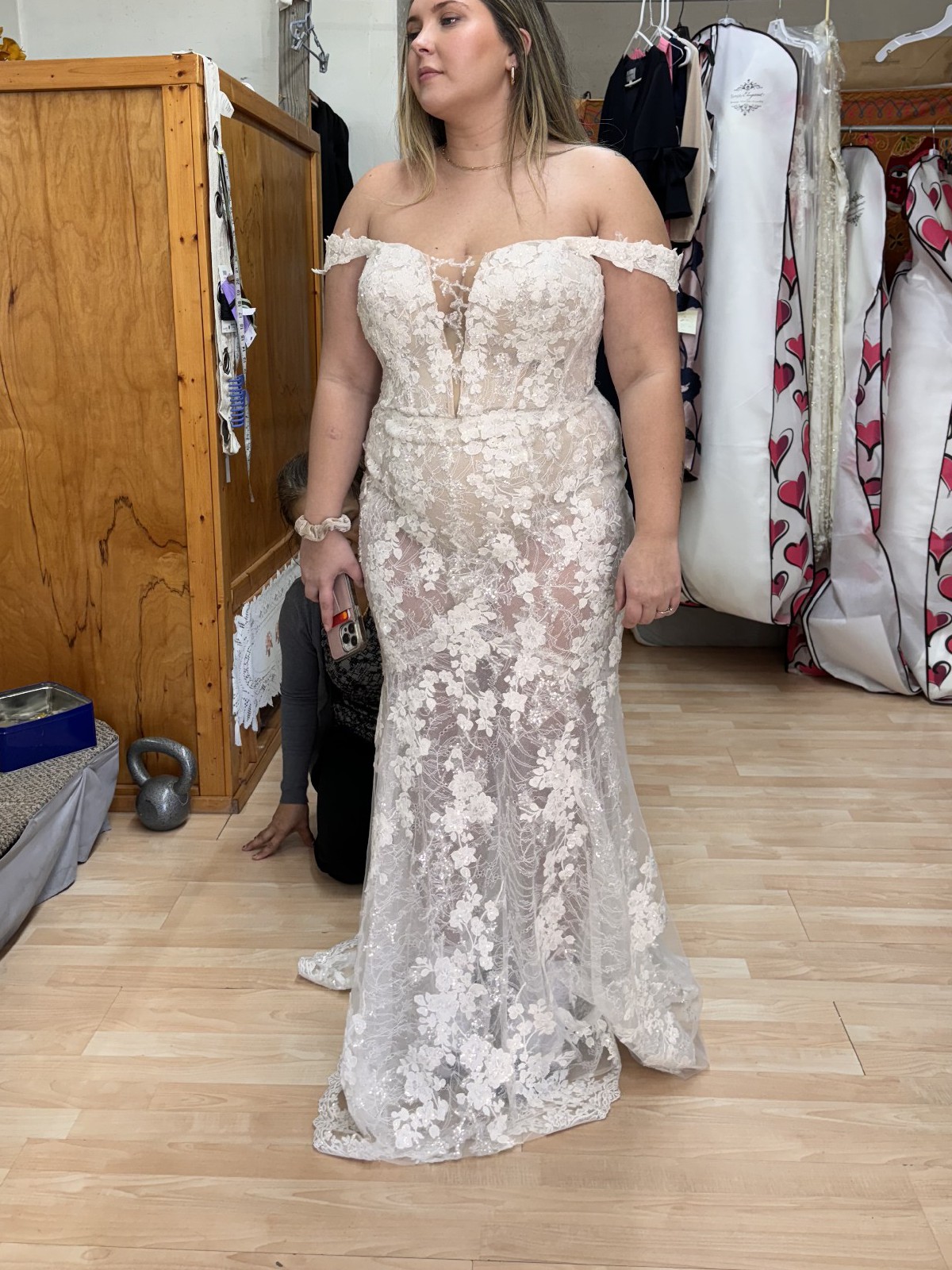 Galina Signature Embellished Illusion Lace Bodysuit Wedding Dress