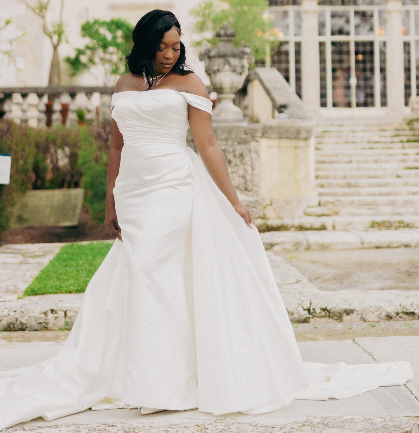 Essense of Australia, Satin Fit & Flare with Detachable Overskirt Wedding Dress Save 46% - Stillwhite Essense of Australia, Satin Fit & Flare with Detachable Overskirt Wedding Dress Save 46% - Stillwhite