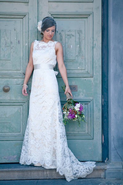 Wedding Ceremony Jim Hjelm Lace Wedding Dress 8706 Wedding Dress Wedding  Atelier NYC Jim Hjelm New