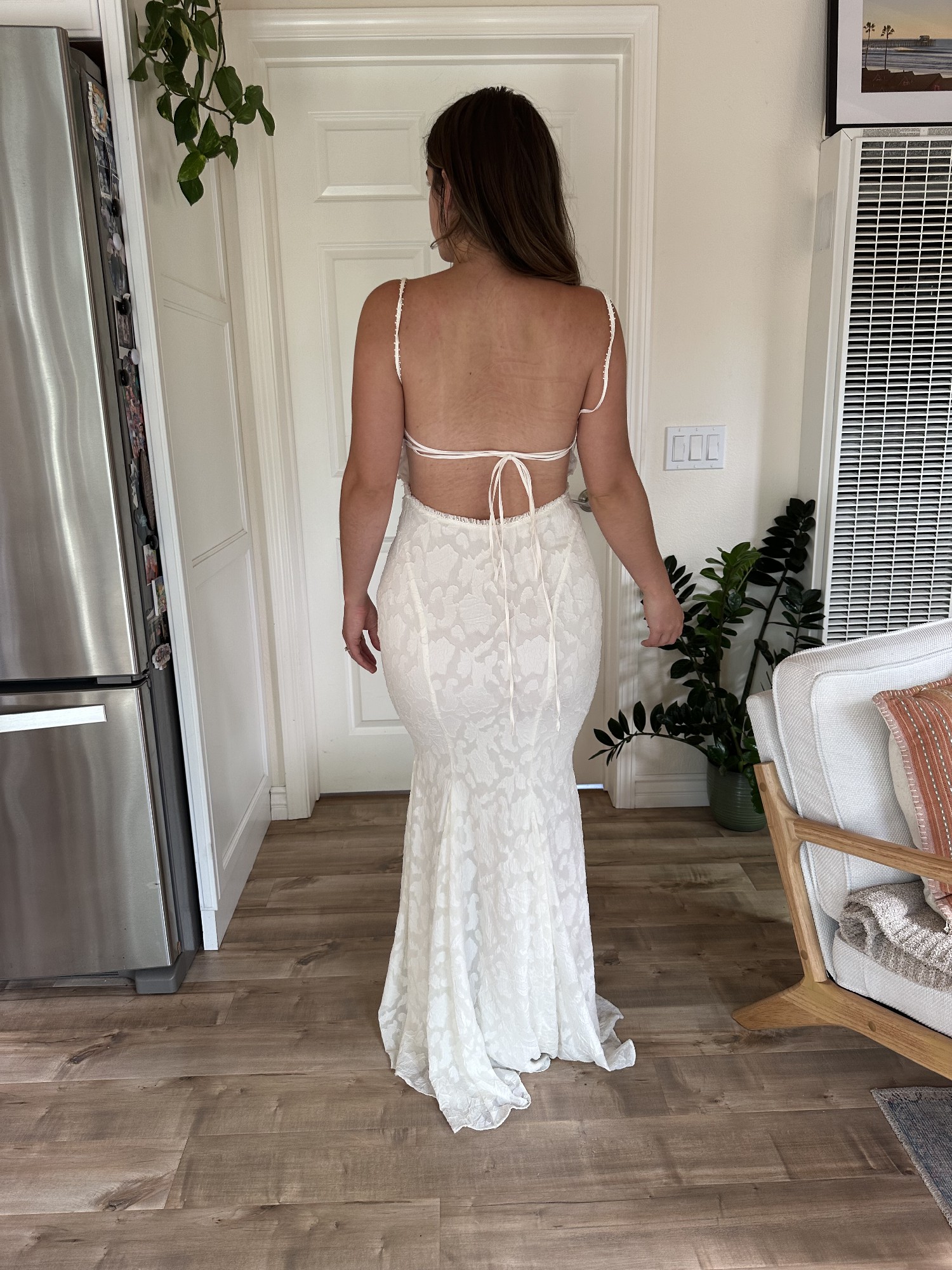 House Of CB, Joan Ivory Lace Up Back Maxi Dress  Medium New Wedding Dress  Save 40% - Stillwhite