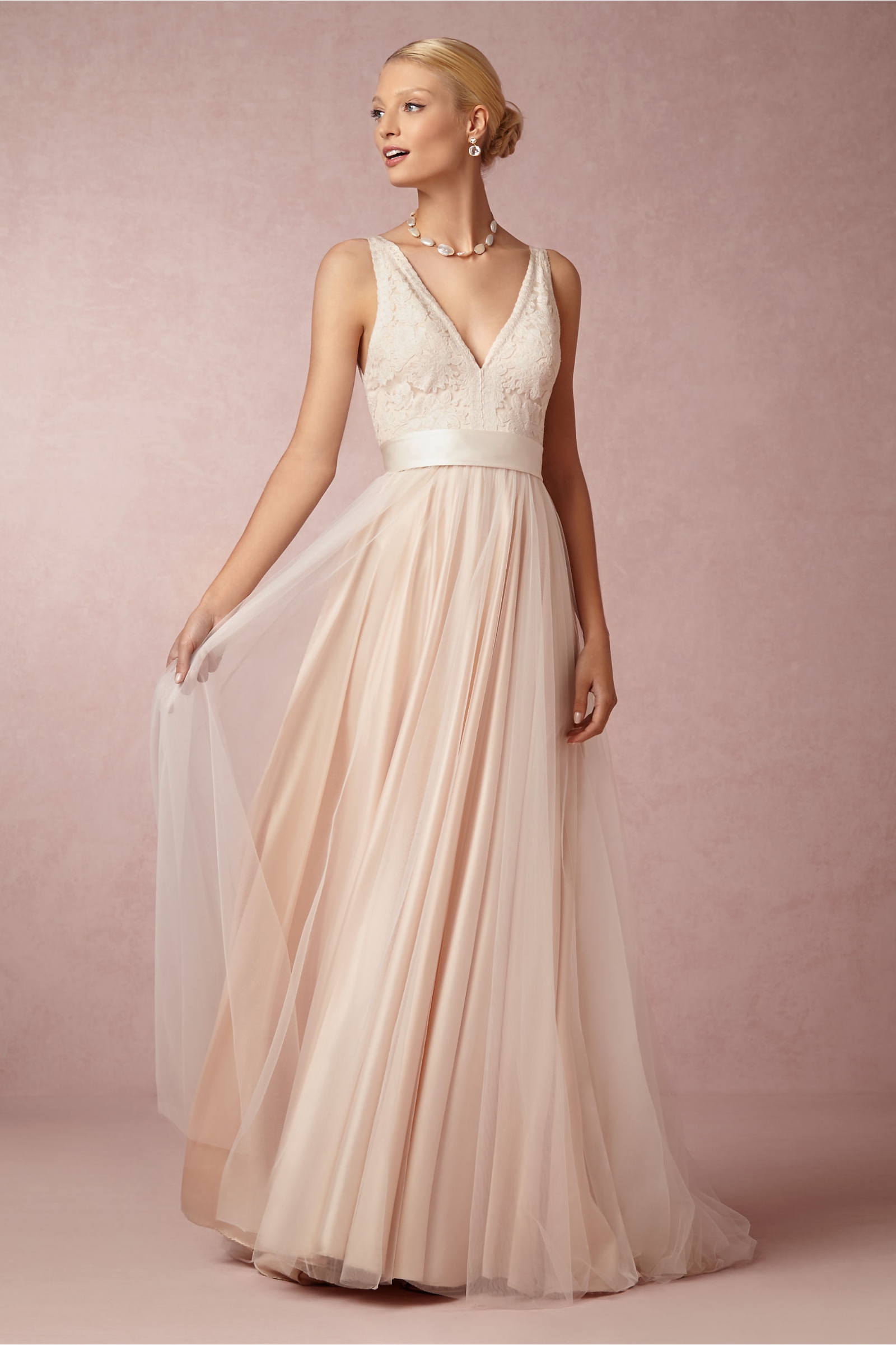 BHLDN Tasmin Blush color New Wedding Dress Save 56 Stillwhite