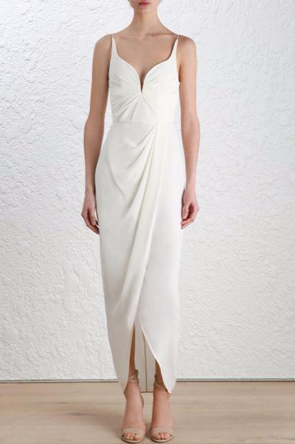 silk drape dress