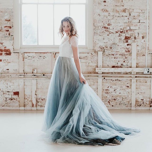 chantel lauren blue wedding dress