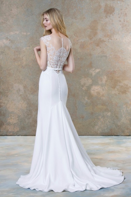 Ellis Bridal, GUIPURE LACE SLIM DRESS | STYLE 19071 Used Wedding Dress Save  59% - Stillwhite