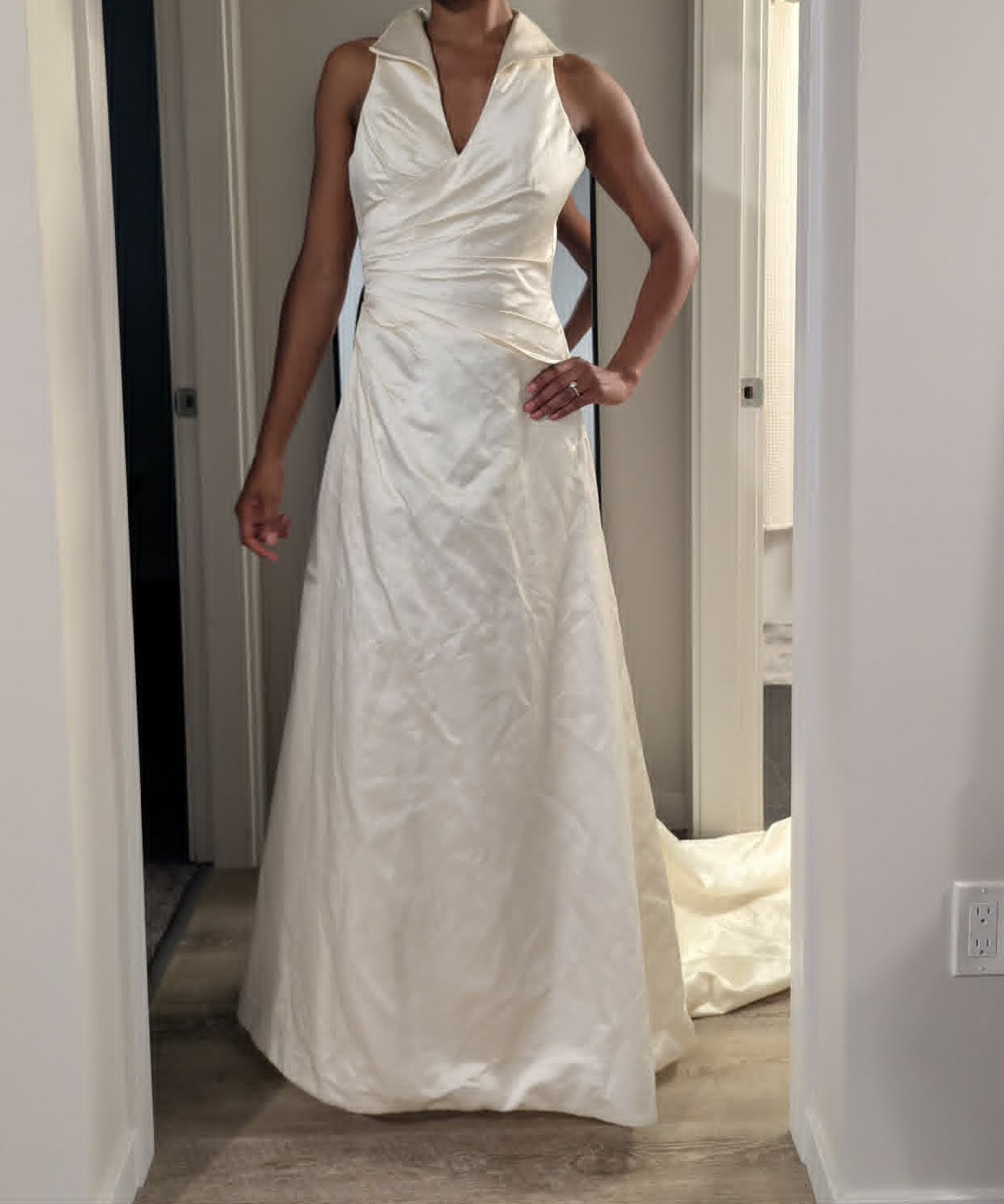 Alfred Sung, Vintage Alfred Sung 100% Silk Halter Wedding Gown Wedding Dress  - Stillwhite