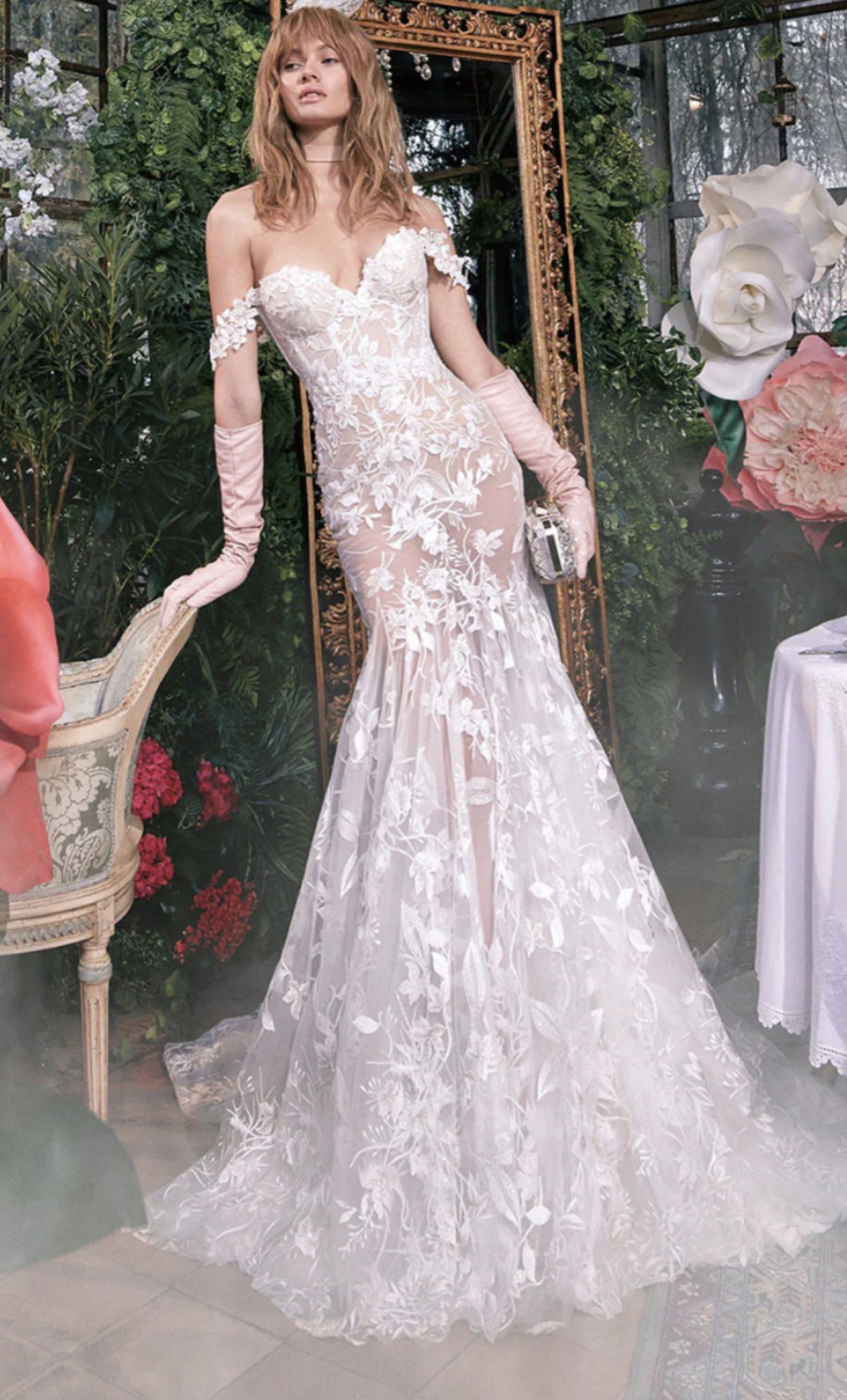 fitted lace wedding dress Chelsea main image 1