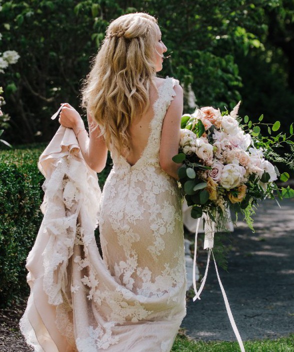 pronovias backless wedding dress Pronovias, 941 Preowned Save 71% Stacees Strapless Tiered Ruffles Brand_Sydney's Closet SIZE:6 Pronovias White One Bridal