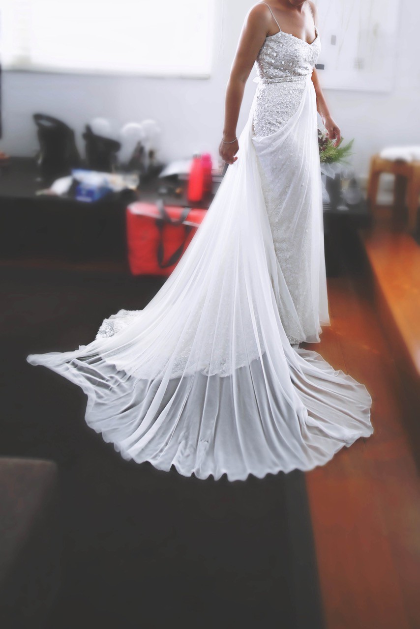 Karen Willis Holmes Anya Gown & Genevieve Skirt Overlay Used Wedding