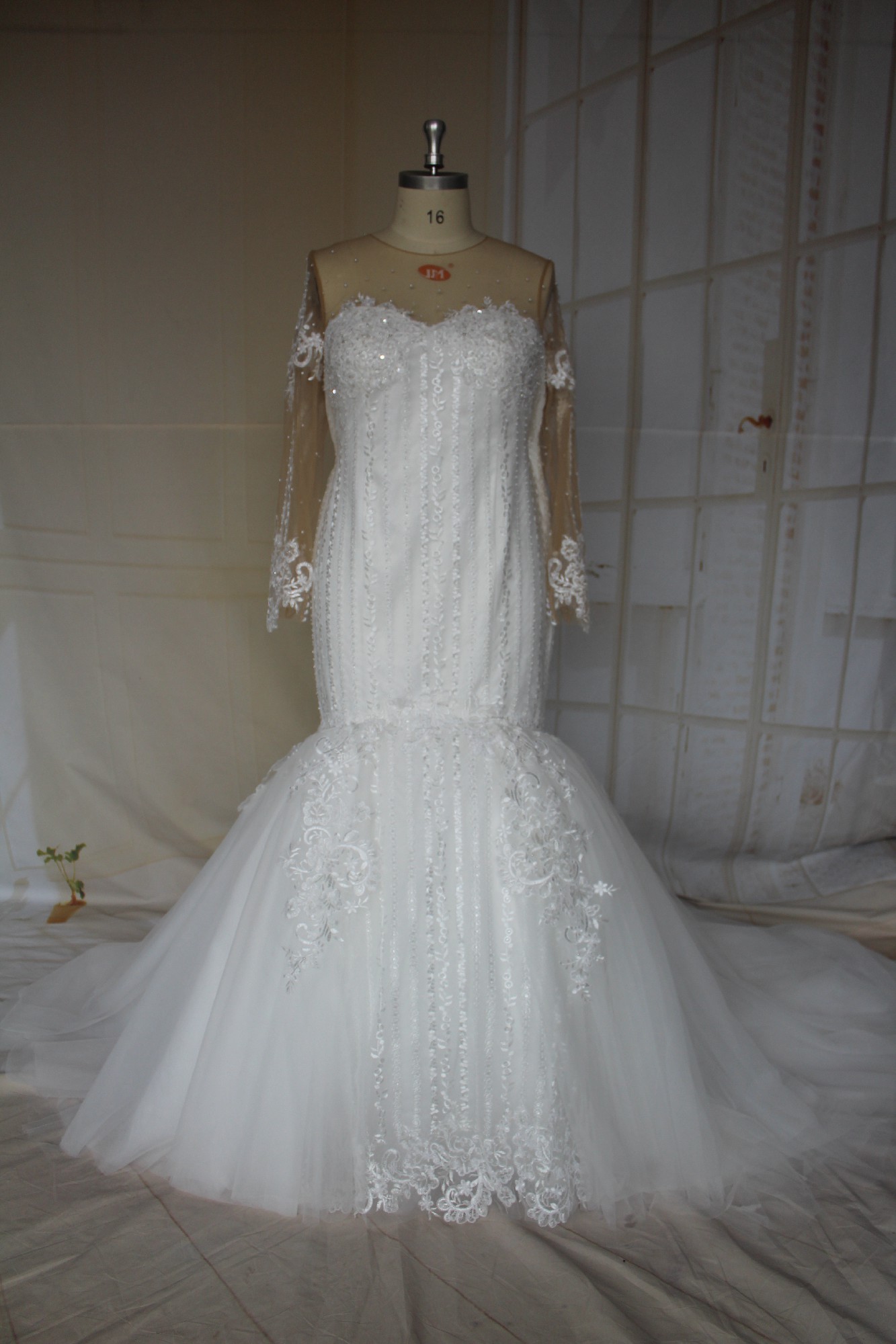 Darius Cordell Long Sleeve Plus Size Wedding Gown C2021 Shermai New