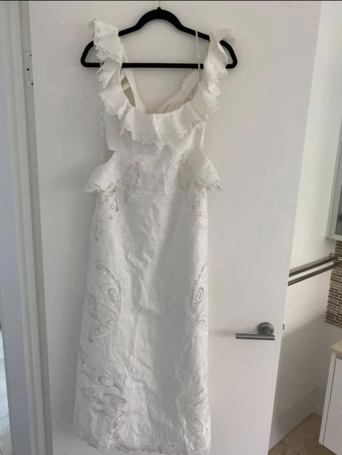 galatea embroidered v neck tulle wedding dress Tulle A-Line Low V-Neck Backless Beach Wedding Dress White / Custom Size main image 0