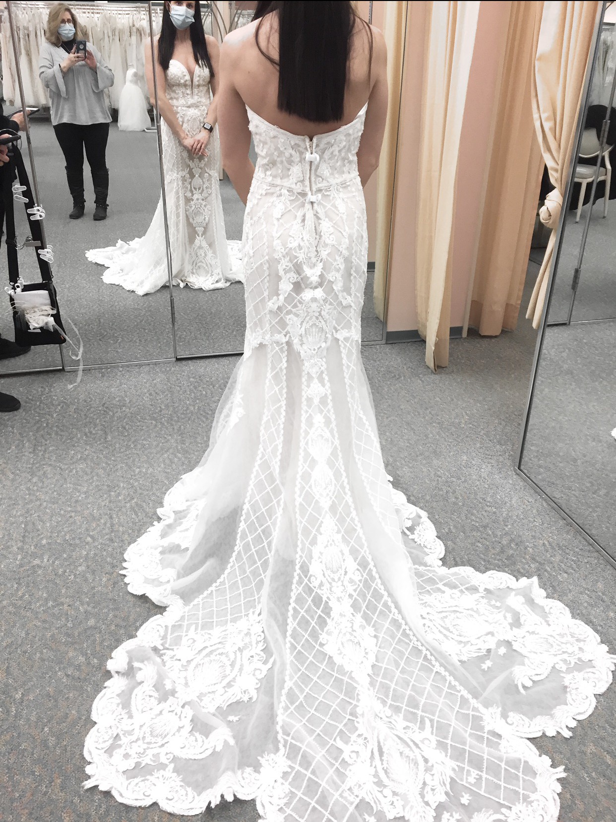 beaded scroll and lace mermaid wedding dress As Is Beaded Scroll and Lace Mermaid Wedding Dress