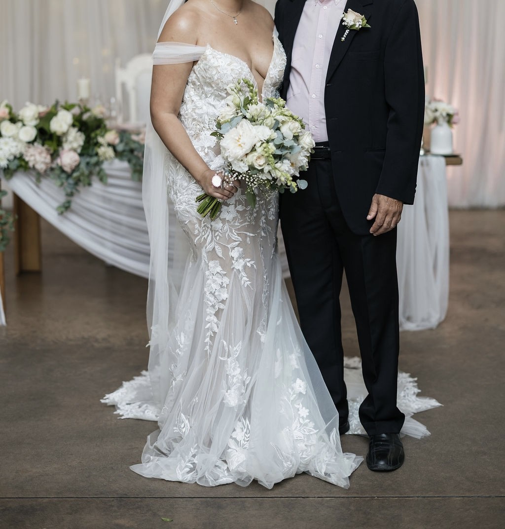 sachin and babi light blue dress Champagne Tulle Lace Mermaid Royal Train Wedding Dress main image 1