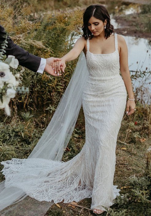 silk calathea wedding dress Alena Leena Bridal Stillness Collection Wedding Dressesa&b bridal shop