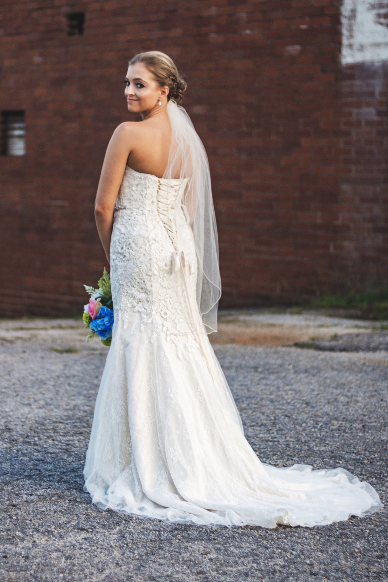 wedding dress with corset lace back
