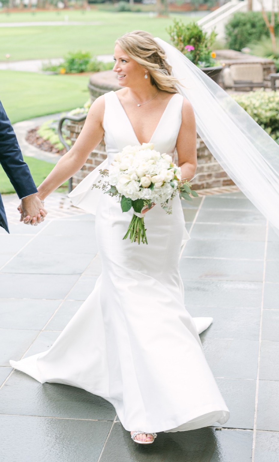 carolina herrera wedding dress blue bow Charming Blue Satin Long Prom Dress with Big Bow, A-Line Sweetheart Neck Formal Dress US 10 / Blue main image 1
