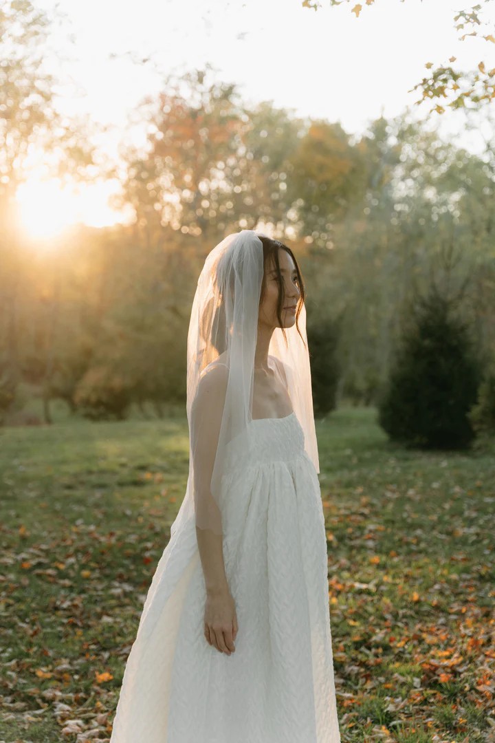 Cecilie Bahnsen, BETH | DRESS LINEN PLISSÉ WHITE BRIDAL New