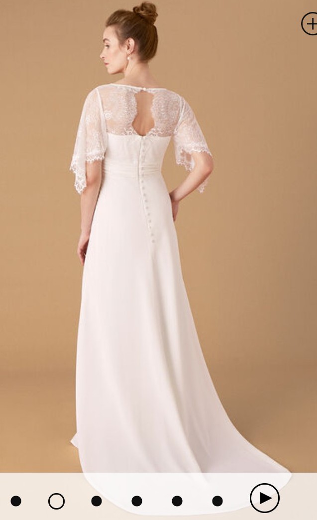 Angel sleeve shop wedding dress