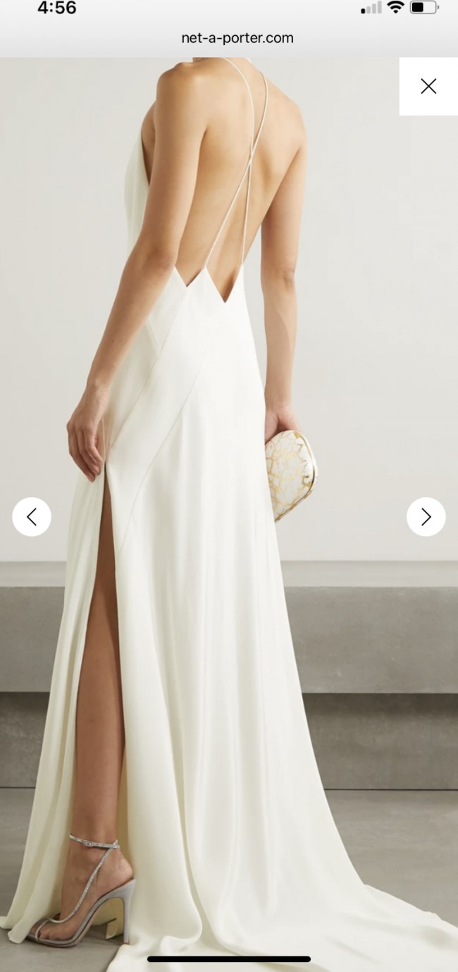 michael lo sordo silk crepe de chine gown