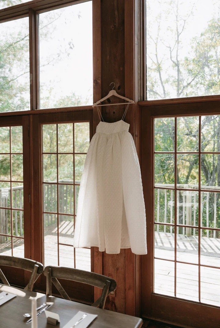 Cecilie Bahnsen, BETH | DRESS LINEN PLISSÉ WHITE BRIDAL New