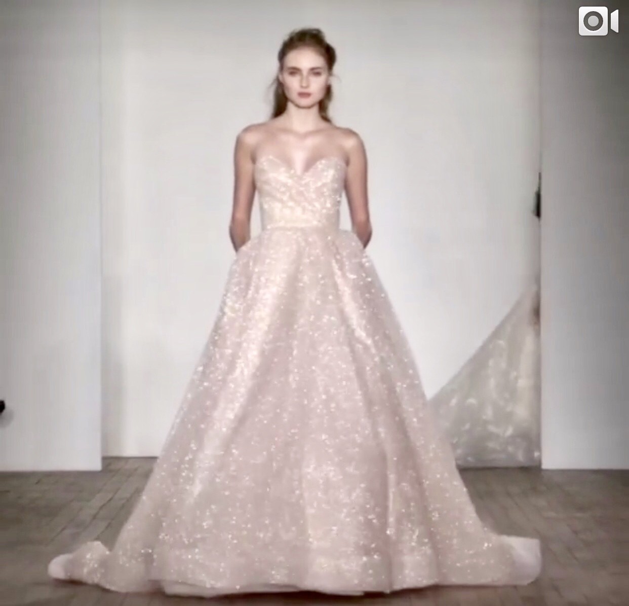 Lazaro blush 2025 sparkle dress