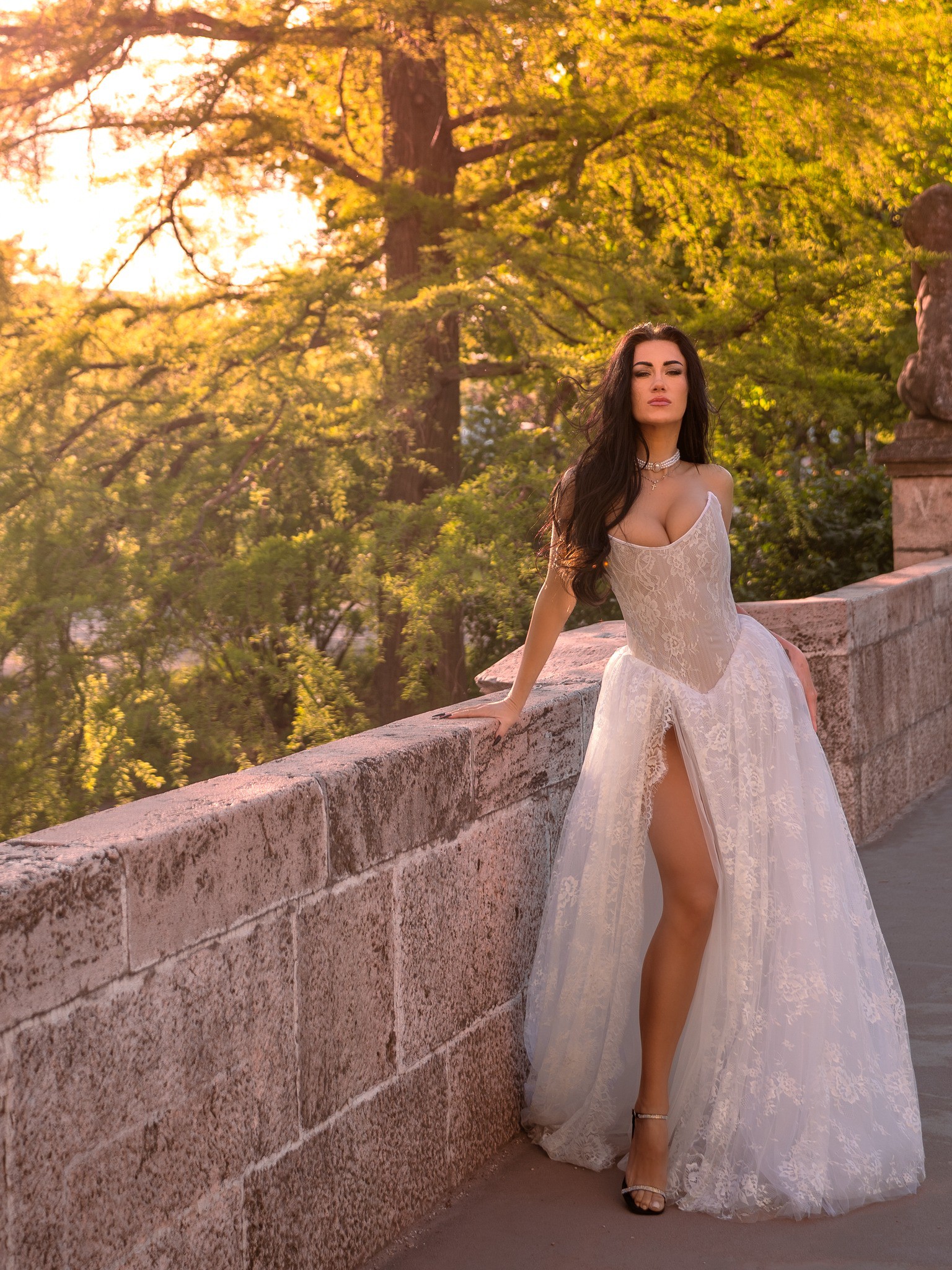Hecendorfer Bridal, Lace dress with a basque waist Sample Wedding Dress - Stillwhite Hecendorfer Bridal, Lace dress with a basque waist Sample Wedding Dress - Stillwhite