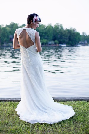 David's bridal keyhole wedding dress best sale