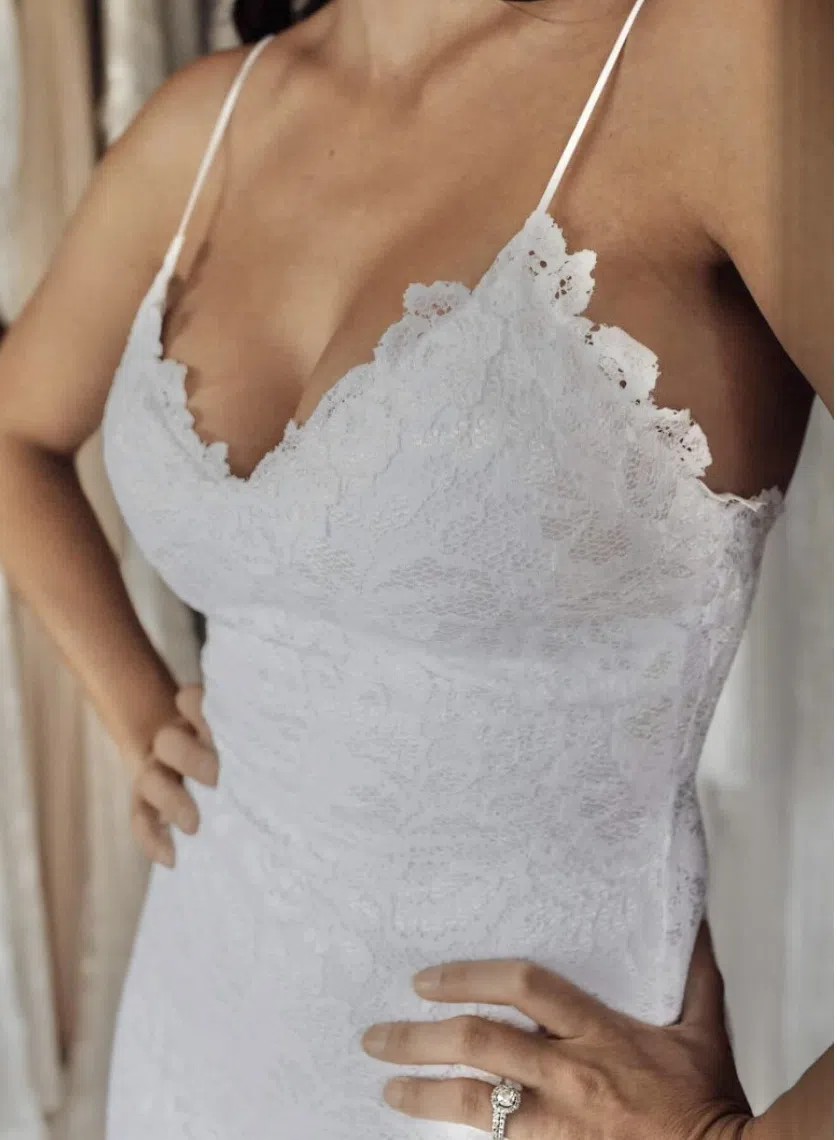 leaf lace dress Leaves Lace Tulle Long Sleeves Boho Wedding Dresses, Bridal Gown, MW962