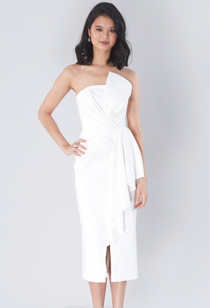 White Runway Stellina Midi Dress New Wedding Dress Save 43% - Stillwhite