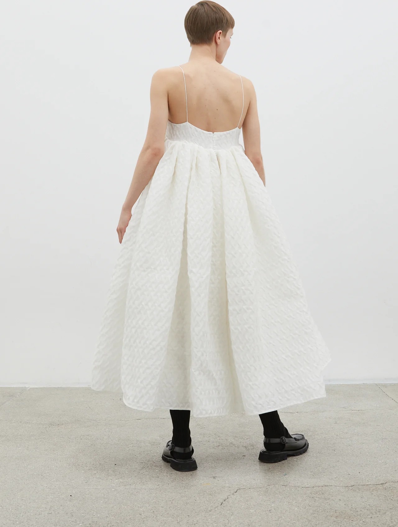 Cecilie Bahnsen, BETH | DRESS LINEN PLISSÉ WHITE BRIDAL New