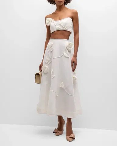 Zimmermann, Matchmaker White Two-Piece Wedding Dress Save 72% - Stillwhite