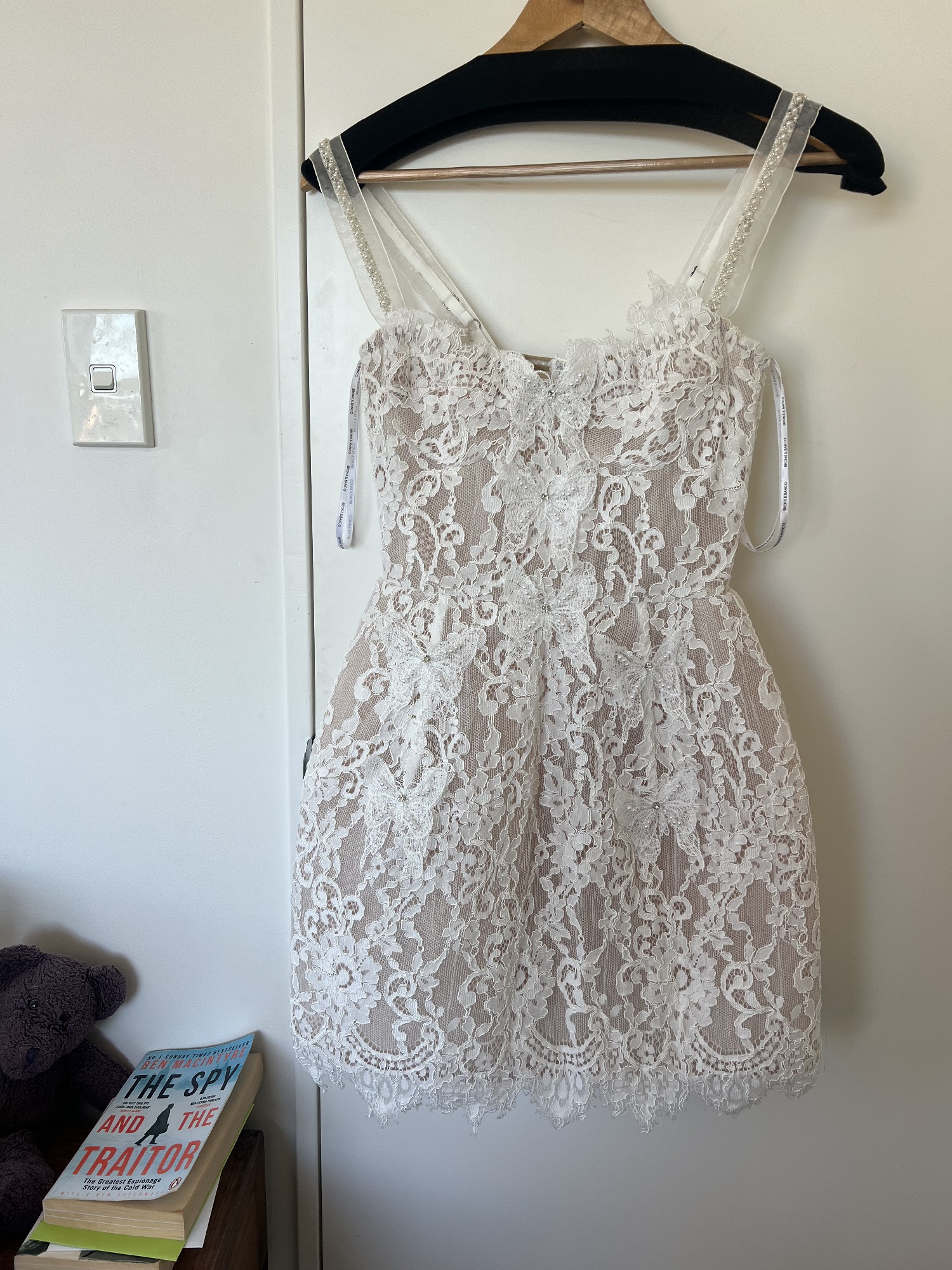 black lace dress beige underneath Noir And Beige Lace Midi Dress