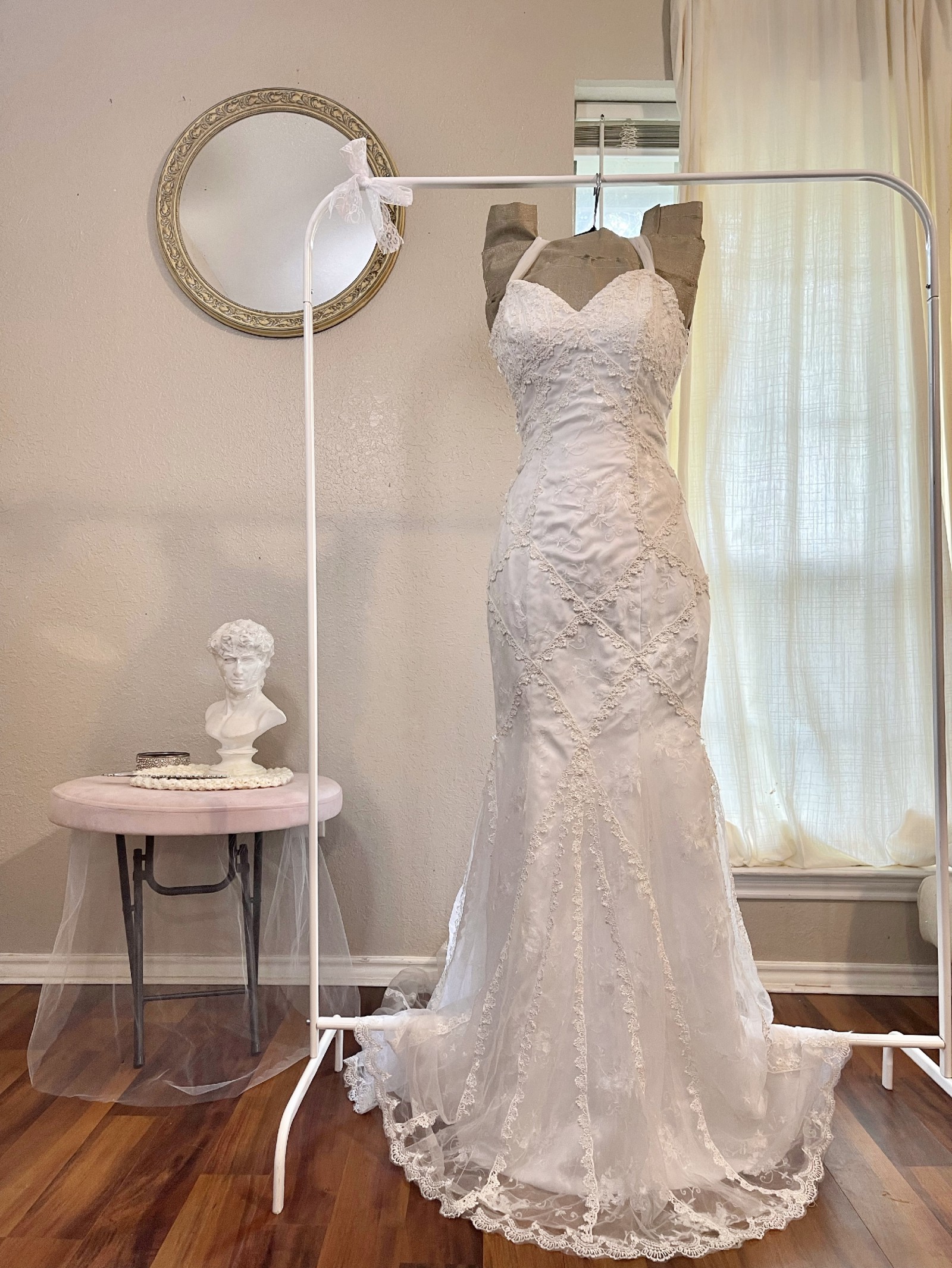 slim fit dress slacks Tear Drop Beaded/Appliques Off Shoulder Mermaid-Trumpet Wedding Dress 14