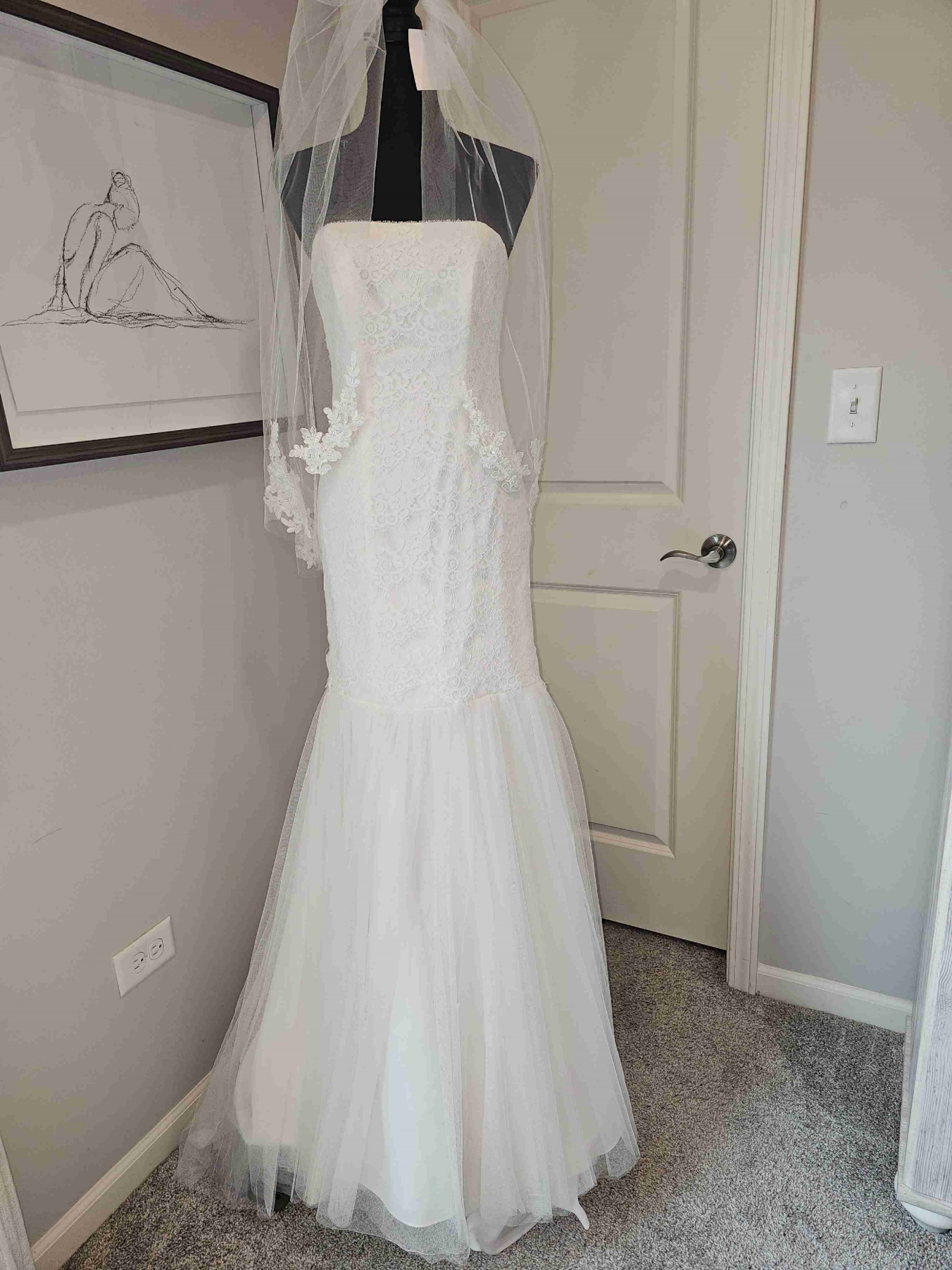 david's bridal fit and flare wedding dress David's Bridal, STYLE CWG1001 New Wedding Dress Save 35%